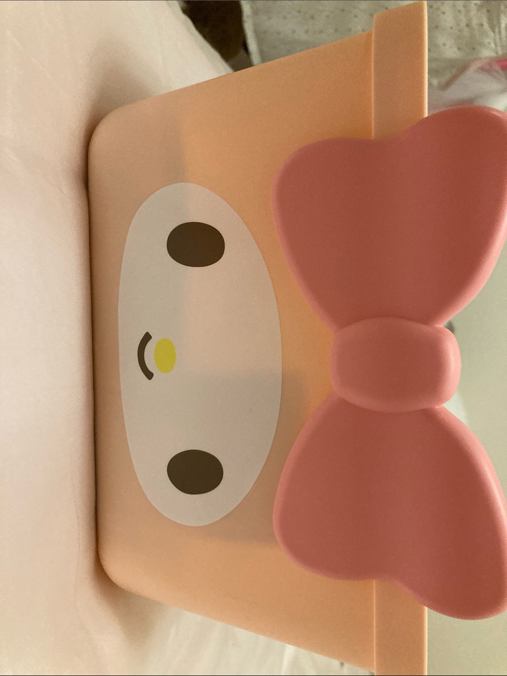 Sanrio Peach-Pink Character Bow Cosmetic Pouch